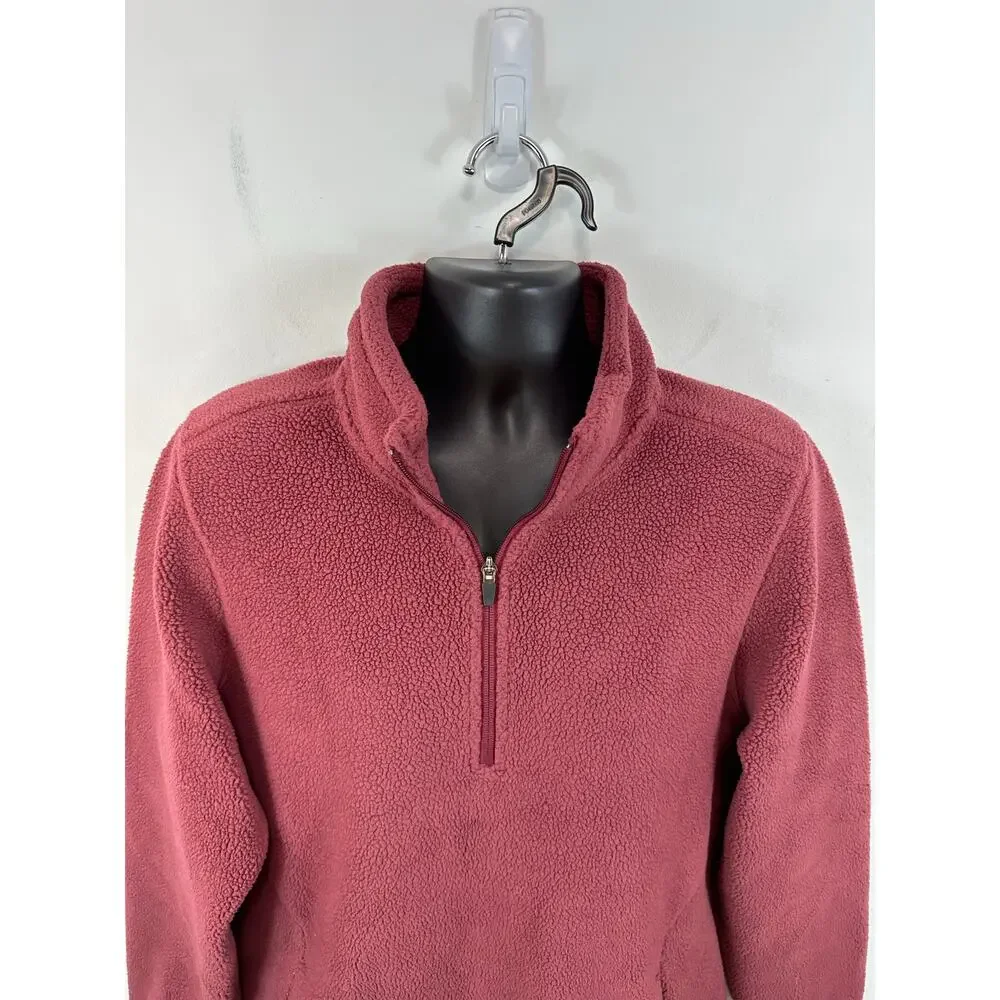 CUTS Clothing High Pile Sherpa Fleece 1/4 Zip Pullover Red Size XL Mens